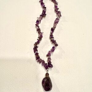 Purple Raw Amethyst Gemstone Necklace